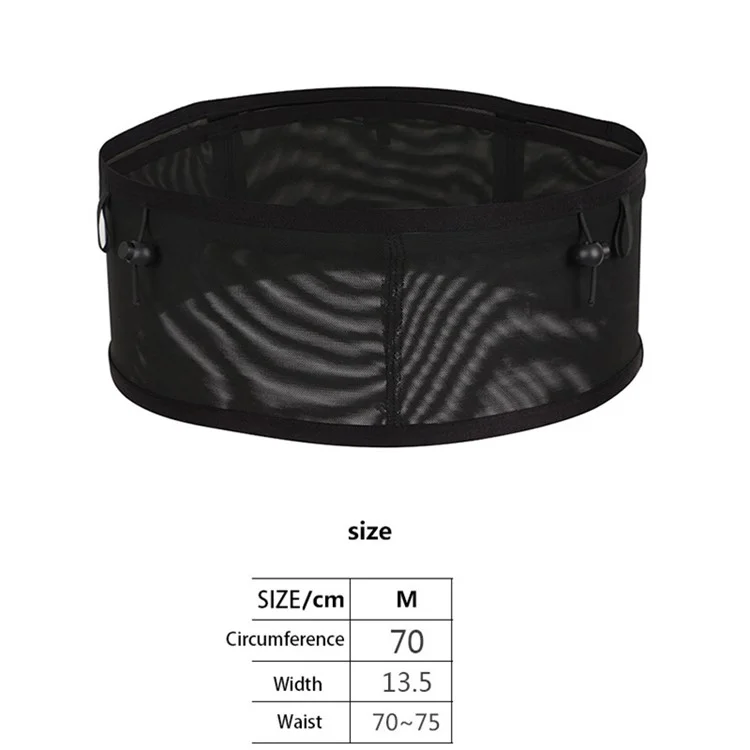 Multifunctional Elastic Sports Waist Bag Large Mesh Cell Phone Running Bag Cycling Climbing Water Bottle Pouch, Size: M - Black