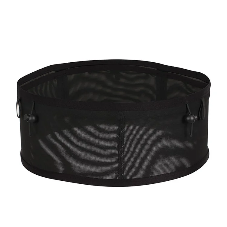Running Waist Bag Mesh Elastic Large Cell Phone Pouch Cycling Climbing Sports Water Bottle Bag, Size: L - Black