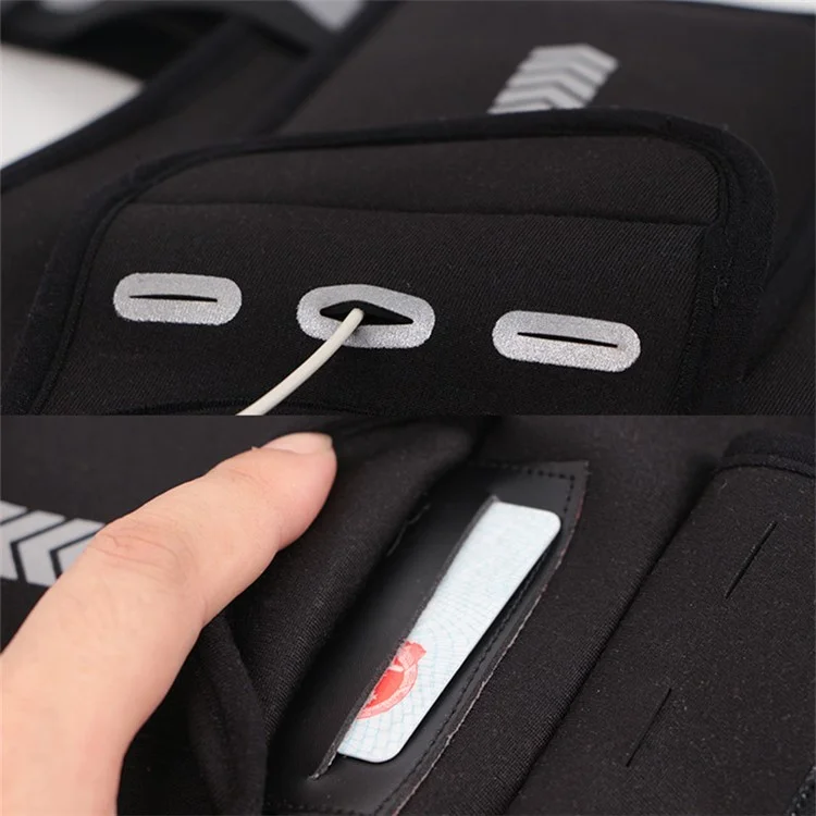 Mochila Tipo Saco Refletiva Garrafa de Água para Fitness Minibag para Exercícios Ao Ar Livre Bolsa Torácica para Celular para Corrida, Caminhada - Preto / Padrão