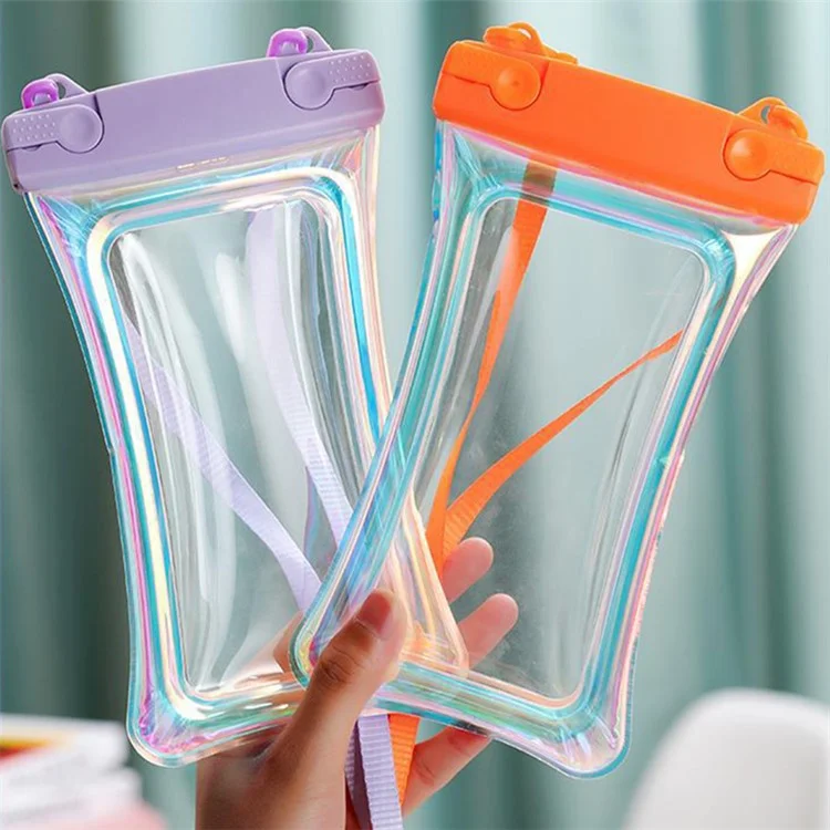 Laser Transparente Handytasche Schwimmende Airbag-Konstruktion IPX8 Wasserdicht Umhängetasche - Pink