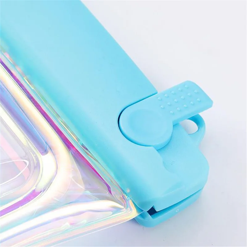 Laser Transparent Phone Pouch Floating Airbag Design IPX8 Waterproof Case Dry Bag with Lanyard - White