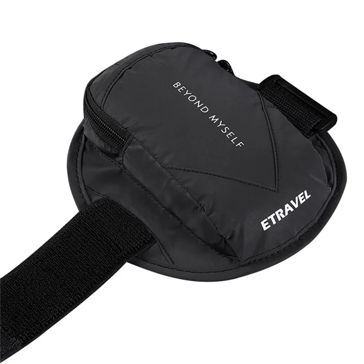 ETRAVEL SBB03 Sac de téléphone portable léger en polyester avec brassard réfléchissant pour sports de plein air - Noir