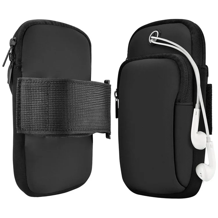SDL-B003 Outdoor Waterproof Armband Phone Pouch for 6" Cell Phones Portable Fabric Wrist Bag for Running - Black