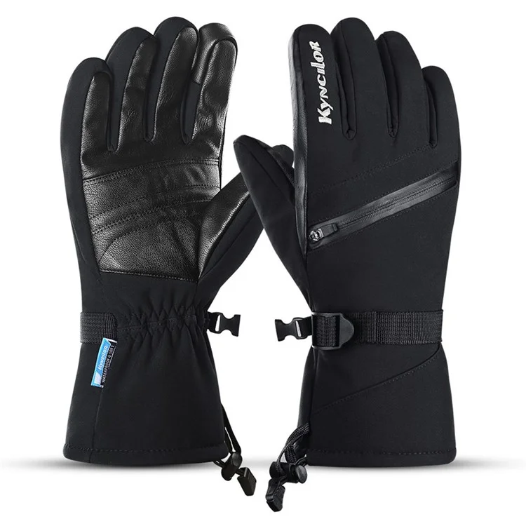 KYNCILOR A0081 1 Pair Winter Warm Gloves Touch Screen Windproof Ski Gloves for Cycling Driving Running - Black / M