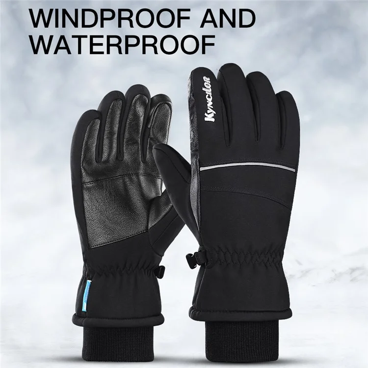KYNCILOR A0086 1 Paar wasserdichte Ski-Schnee-Handschuhe Winter Warm Touch Screen Snowboard-Handschuhe - Schwarz / M