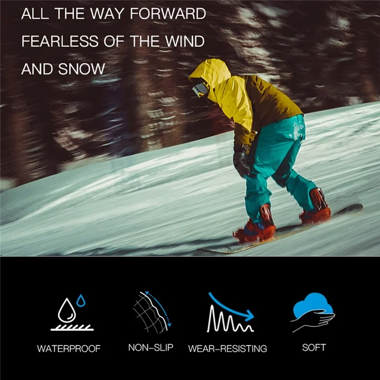 KYNCILOR A0086 1 Paar wasserdichte Ski-Schnee-Handschuhe Winter Warm Touch Screen Snowboard-Handschuhe - Schwarz / M