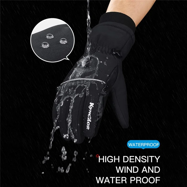 KYNCILOR A0086 1 Paar wasserdichte Ski-Schnee-Handschuhe Winter Warm Touch Screen Snowboard-Handschuhe - Schwarz / M