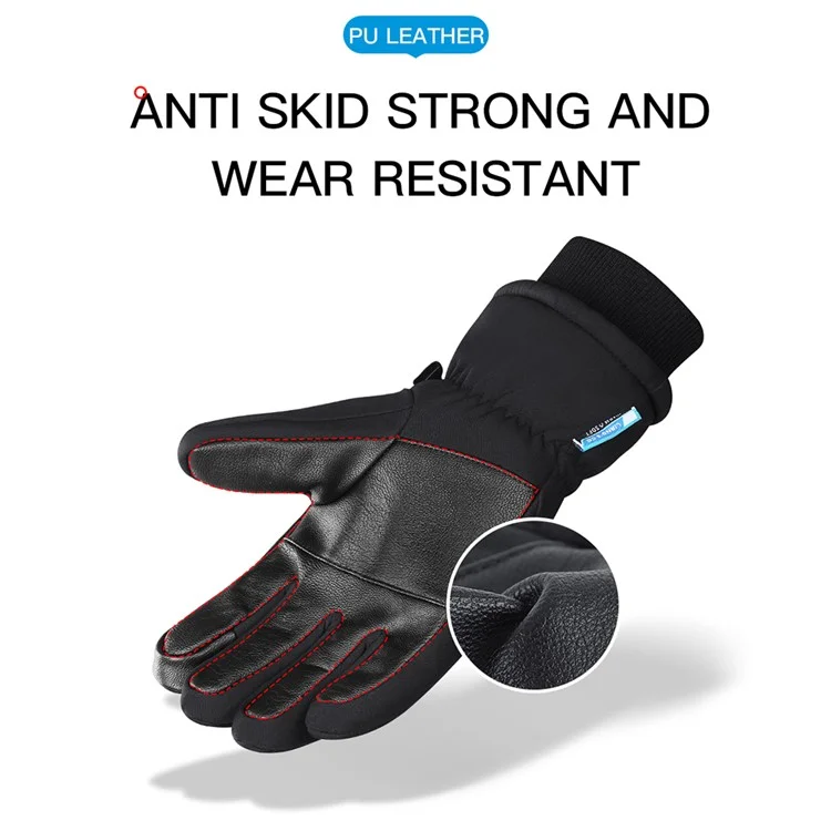 KYNCILOR A0086 1 Paar wasserdichte Ski-Schnee-Handschuhe Winter Warm Touch Screen Snowboard-Handschuhe - Schwarz / M