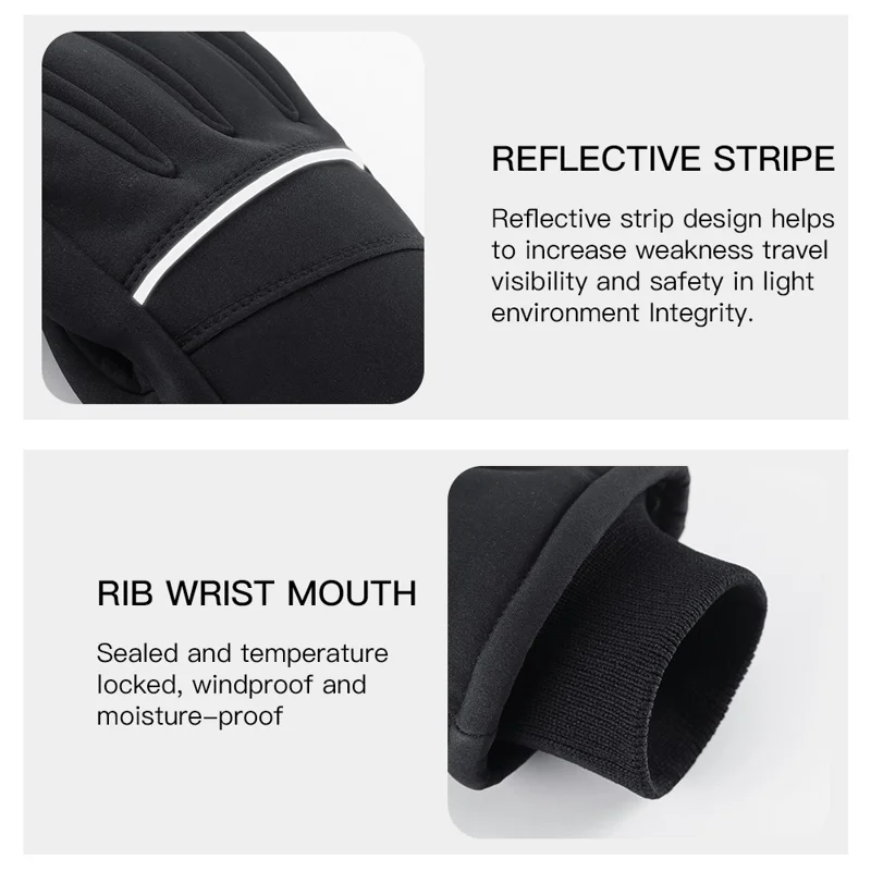 KYNCILOR A0086 1 Pair Waterproof Ski Snow Gloves Winter Warm Touch Screen Snowboard Gloves - XL