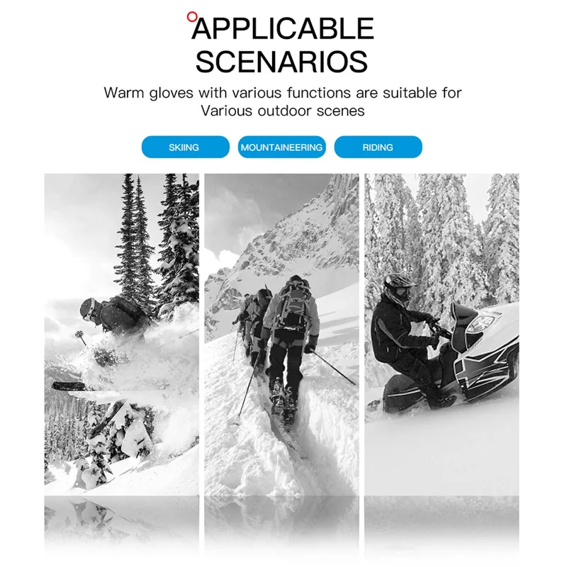 KYNCILOR A0086 1 Pair Waterproof Ski Snow Gloves Winter Warm Touch Screen Snowboard Gloves - XL