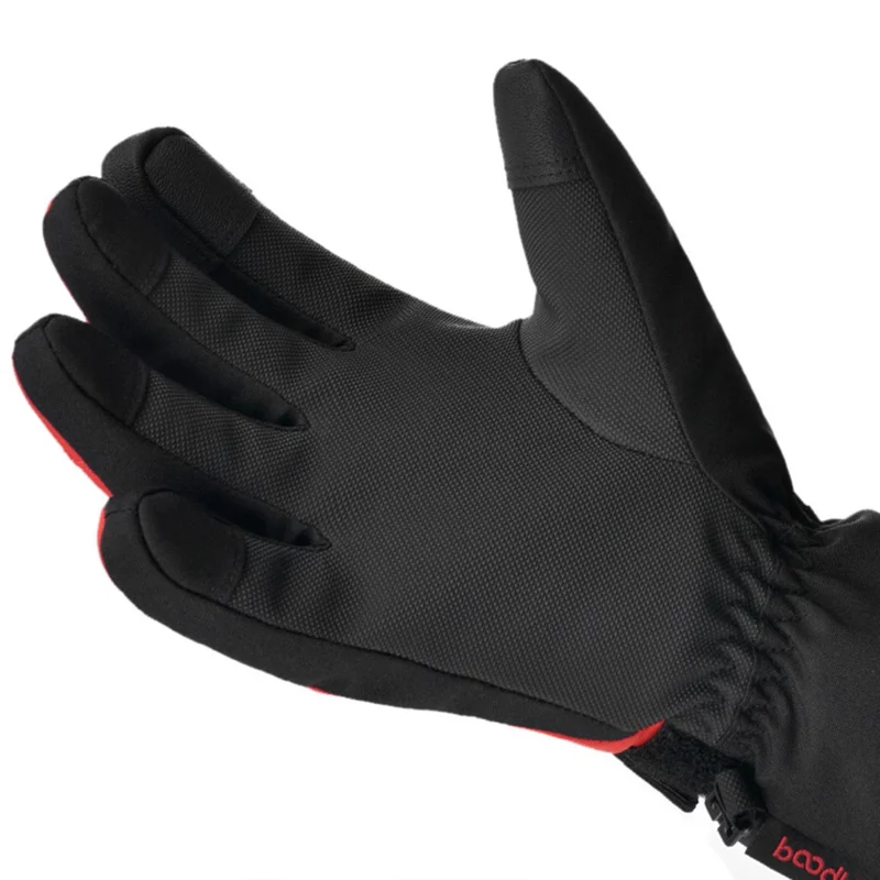 BOODUN 1383 1 Pair Outdoor Sports Kids Gloves Full Finger Anti-slip Mittens for Skiing Cycling - Black Grey S / M