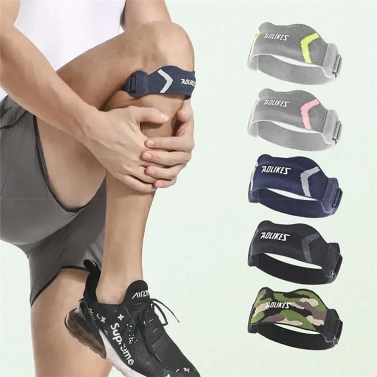AOLIKES 8501 1 Pièce Bande Rotulienne Protecteur de Genou Réglable pour Course Sports Cyclisme - Rose Pêche 