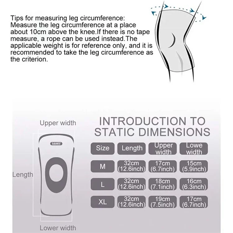 AOLIKES HX-7730 1Pc Shock Absorbing Knitted Knee Brace Fitness Gym Sports Anti-slip Knee Support - Pesca / M