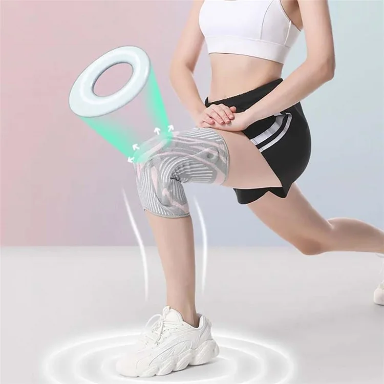 AOLIKES HX-7730 1Pc Shock Absorbing Knitted Knee Brace Fitness Gym Sports Anti-slip Knee Support - Pesca / M