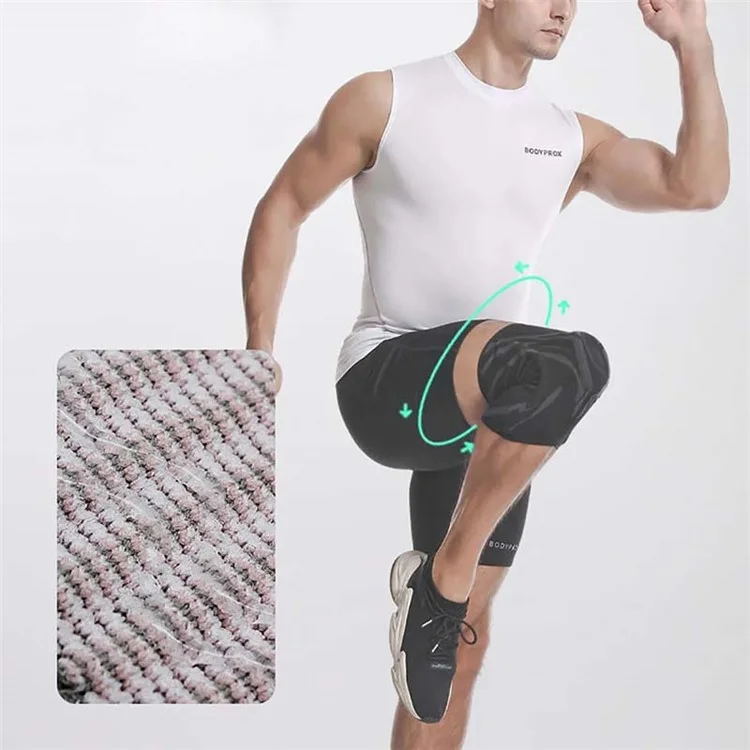 AOLIKES HX-7730 1Pc Shock Absorbing Knitted Knee Brace Fitness Gym Sports Anti-slip Knee Support - Pesca / M