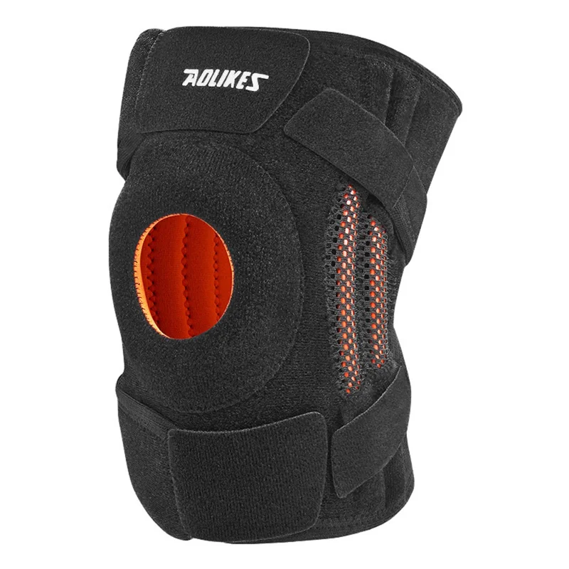 AOLIKES 7610 1Pc Compression Sports Knee Pad Fitness Running Elastic Knee Brace Protector - Black