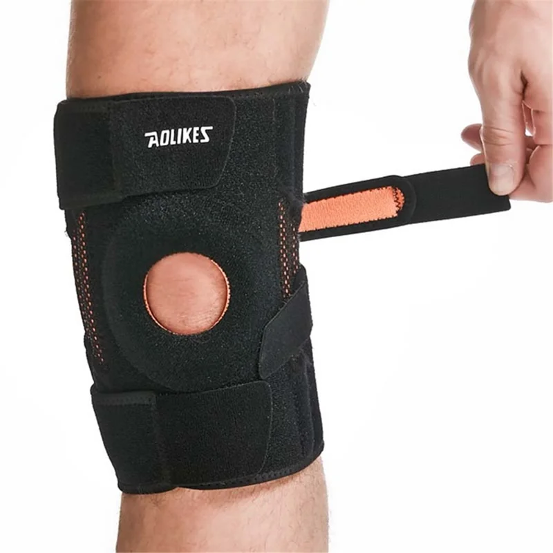 AOLIKES 7610 1Pc Compression Sports Knee Pad Fitness Running Elastic Knee Brace Protector - Black