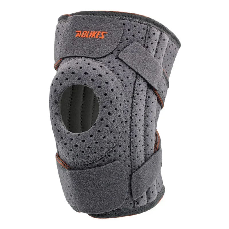 AOLIKES 7611 1Pc Anti-slip Fitness Compression Knee Support Shock Absorbing Knee Brace - Dark Grey