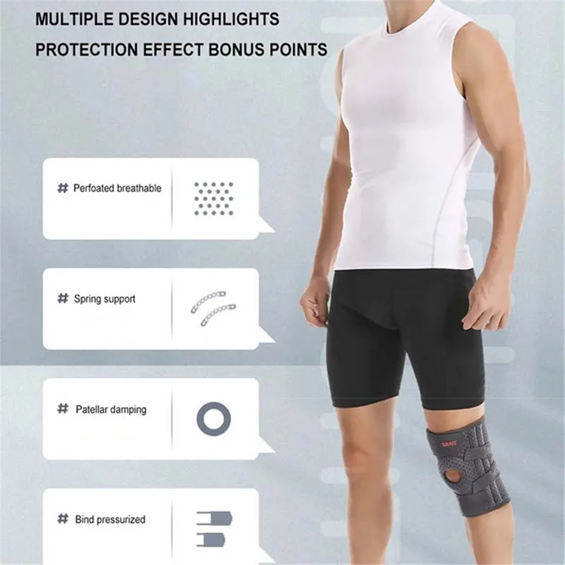 AOLIKES 7611 1Pc Anti-slip Fitness Compression Knee Support Shock Absorbing Knee Brace - Dark Grey