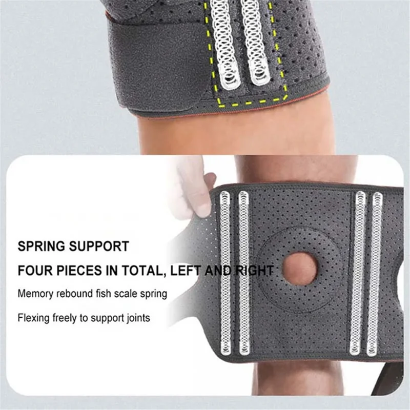 AOLIKES 7611 1Pc Anti-slip Fitness Compression Knee Support Shock Absorbing Knee Brace - Dark Grey