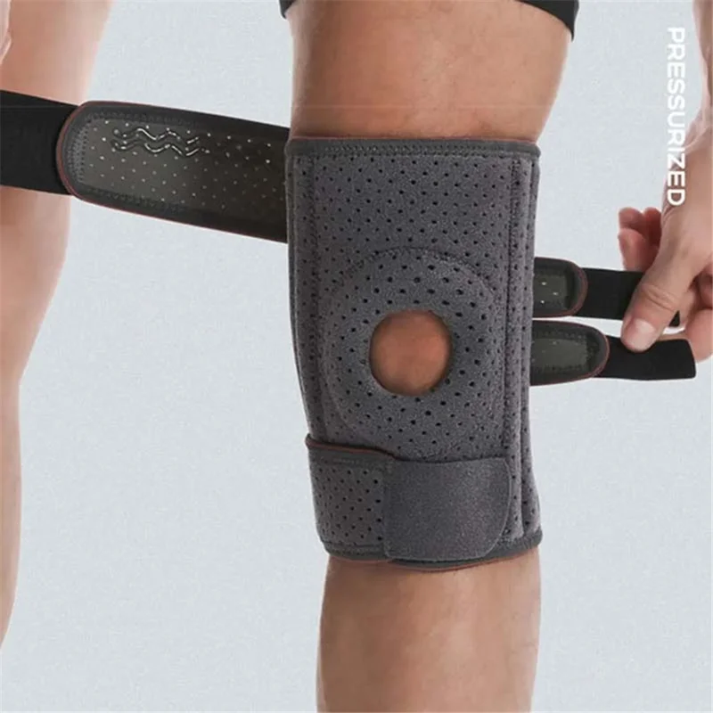 AOLIKES 7611 1Pc Anti-slip Fitness Compression Knee Support Shock Absorbing Knee Brace - Dark Grey