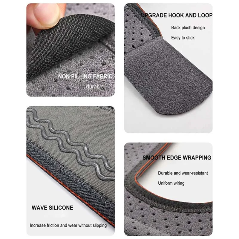 AOLIKES 7611 1Pc Anti-slip Fitness Compression Knee Support Shock Absorbing Knee Brace - Dark Grey