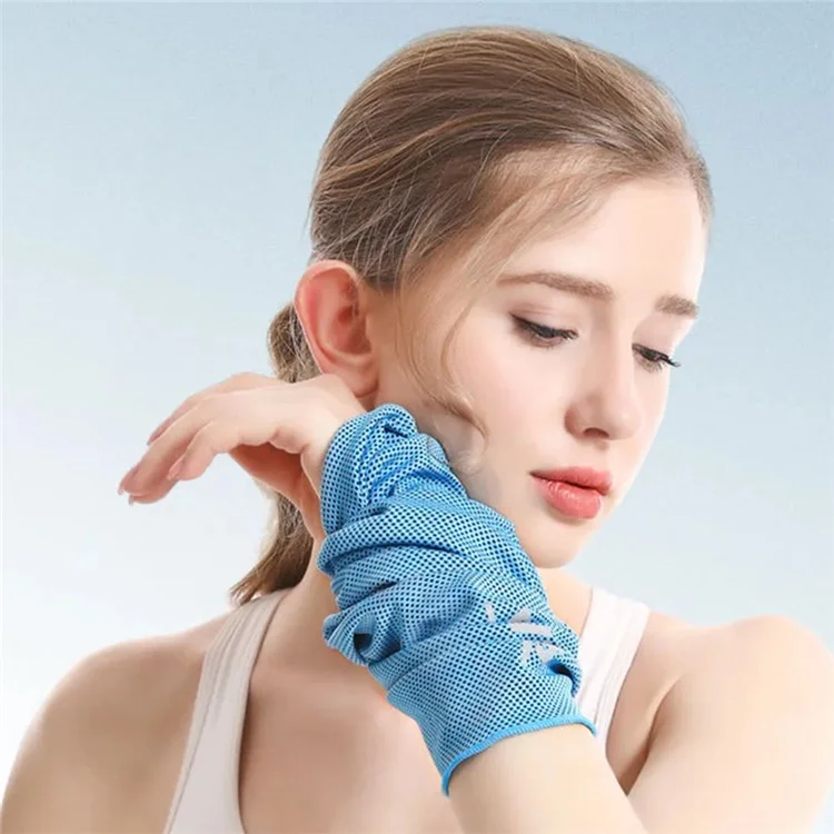 AOLIKES 7933 Cooling Polyester Wrist Sleeve Towel Quick Dry Heat Remove for Yoga Tenis Gym Fitness Runnig - Blue