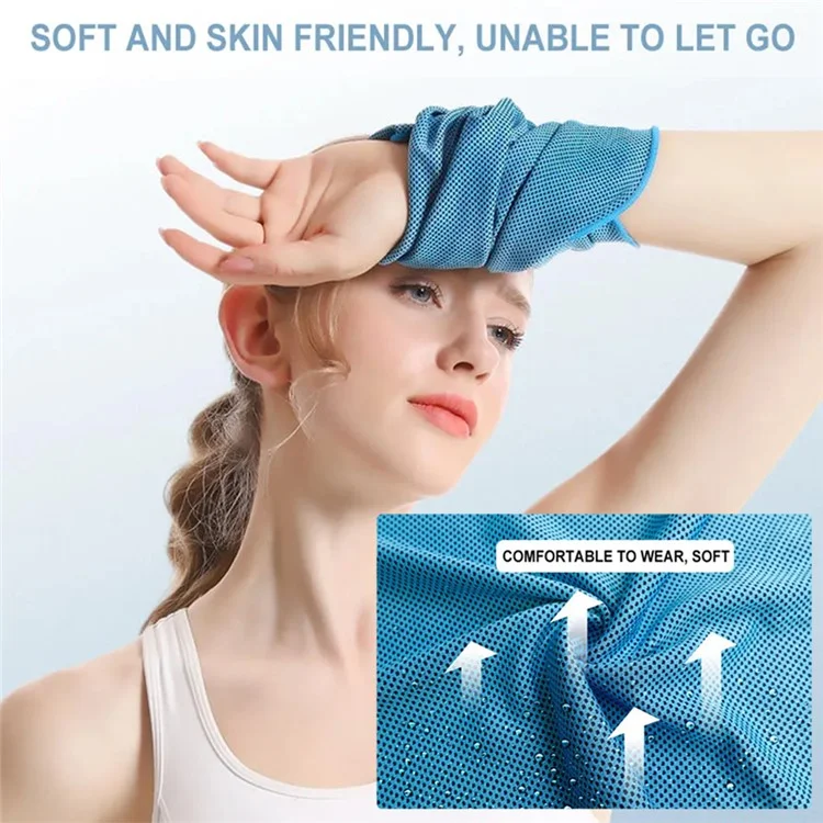 AOLIKES 7933 Cooling Polyester Wrist Sleeve Towel Quick Dry Heat Remove for Yoga Tenis Gym Fitness Runnig - Blue