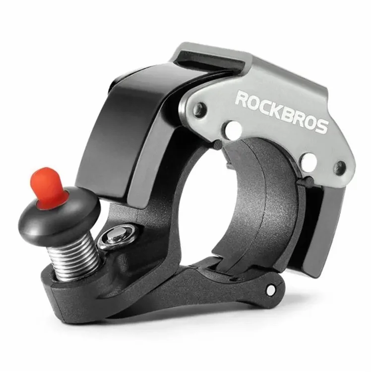 ROCKBROS Edelstahl + Aluminiumlegierung + PA Fahrradklingel Mountainbike Lauter Ton Horn - Titangrau