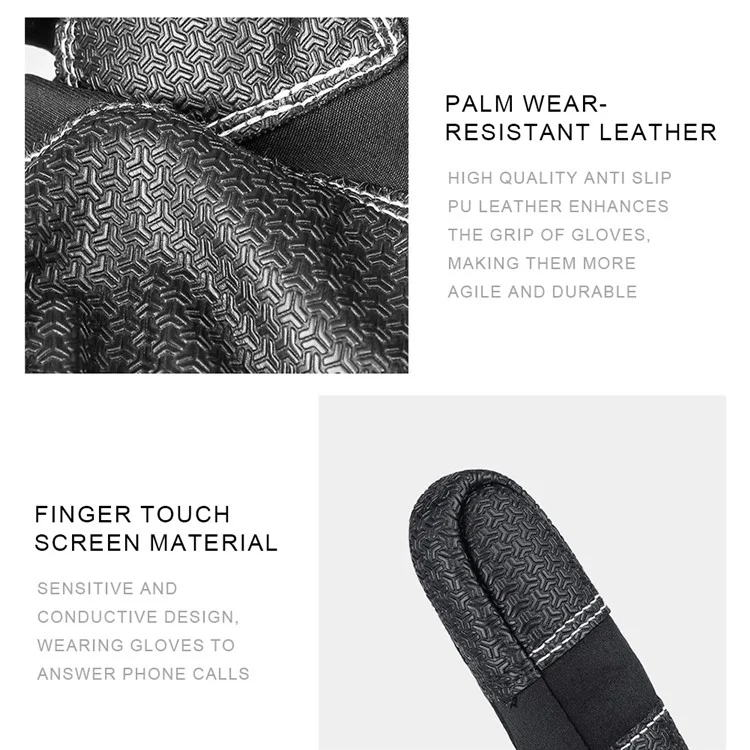 VILICO A0091 1 Pair Winter Warm Gloves Waterproof Windproof Touch Screen Full Finger Gloves - Black / S