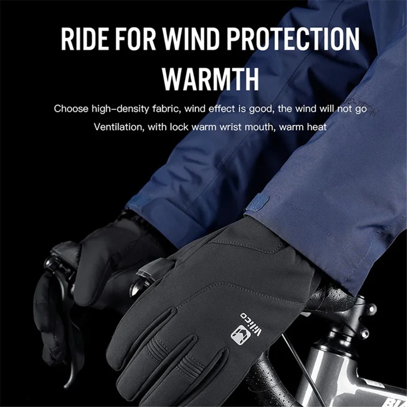 VILICO A0101 One Pair Windproof Gloves Finger Touch Screen Function Hand Protector for Cycling, Fishing - Black / S