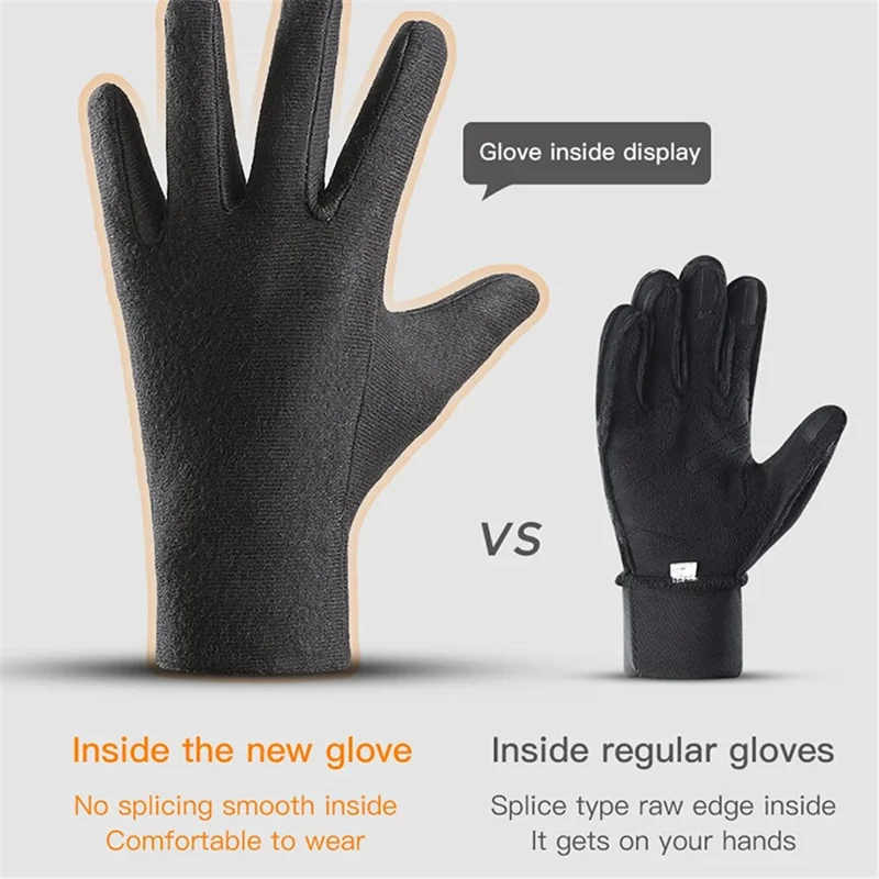 VILICO A0101 One Pair Windproof Gloves Finger Touch Screen Function Hand Protector for Cycling, Fishing - Black / M