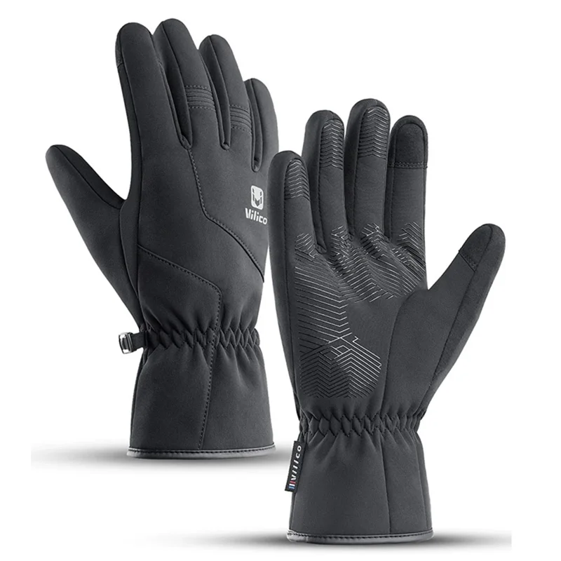 VILICO A0101 One Pair Windproof Gloves Finger Touch Screen Function Hand Protector for Cycling, Fishing - Black / XL