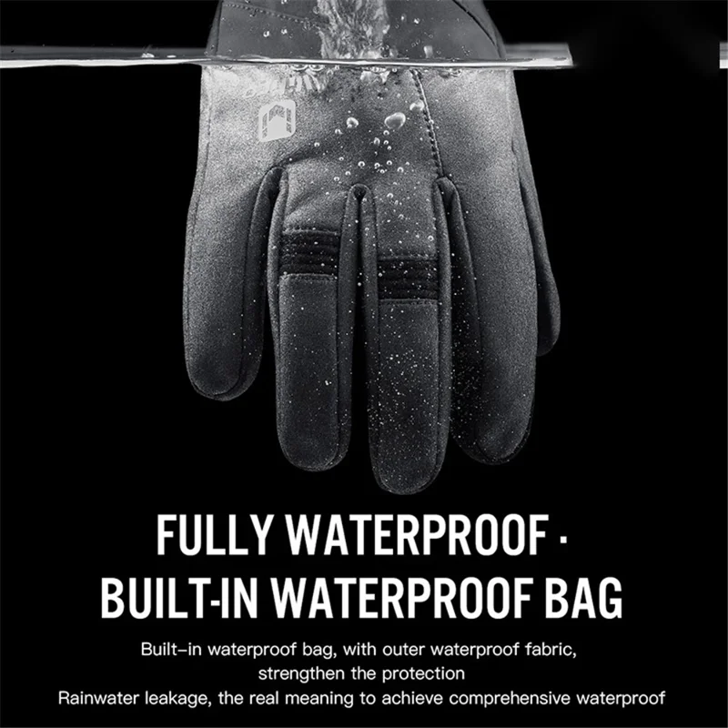 VILICO A0101 Um Par de Luvas à Prova de Vento com Função de Tela Sensível ao Toque para Ciclismo, Pesca - Cinza / XL