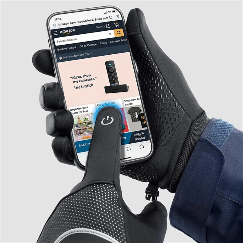 VILICO A0093 1 Par de Luvas Esportivas de Inverno Antiderrapantes e Quentes, com Tela Sensível ao Toque em Todos os Dedos - Azul / P