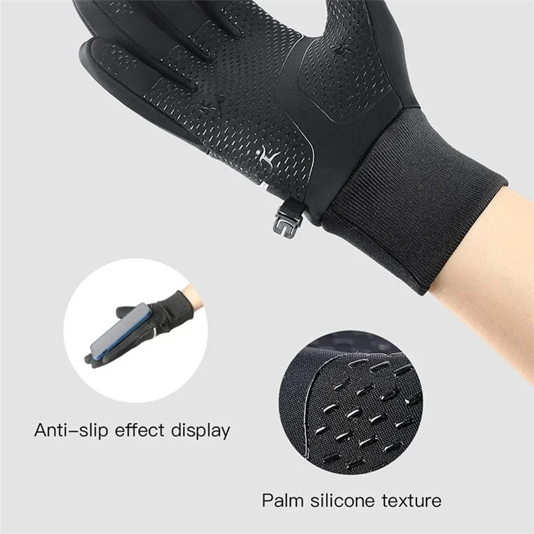 VILICO A0093 1 Pair Winter Sport Gloves Anti-skid Warm Touch Screen Full Finger Gloves - Grey / M