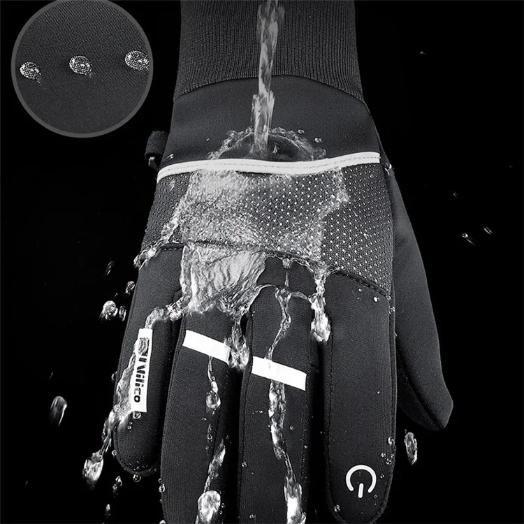 VILICO A0093 1 Pair Winter Sport Gloves Anti-skid Warm Touch Screen Full Finger Gloves - Grey / M