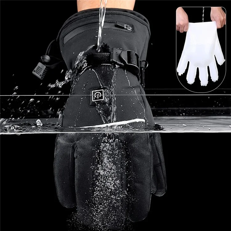 A0109 1 Pair Winter Touch Screen Electric Thermal Gloves Waterproof Heating Mittens for Snowboard Cycling Ski
