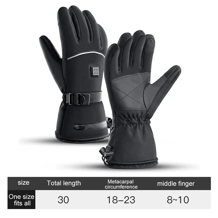 A0109 1 Pair Winter Touch Screen Electric Thermal Gloves Waterproof Heating Mittens for Snowboard Cycling Ski