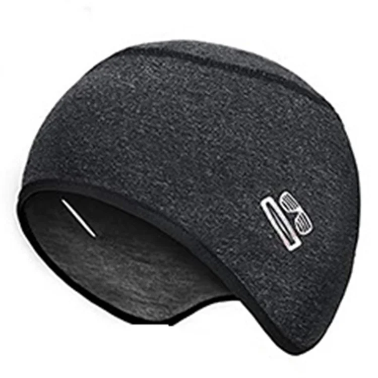T5363 Outdoor Sports Winter Beanie Hat Cycling Skiing Cap with Glasses Hole - Black