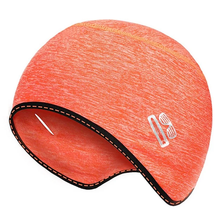 T5363 Outdoor Sports Winter Beanie Hat Cycling Skiing Cap with Glasses Hole - Orange