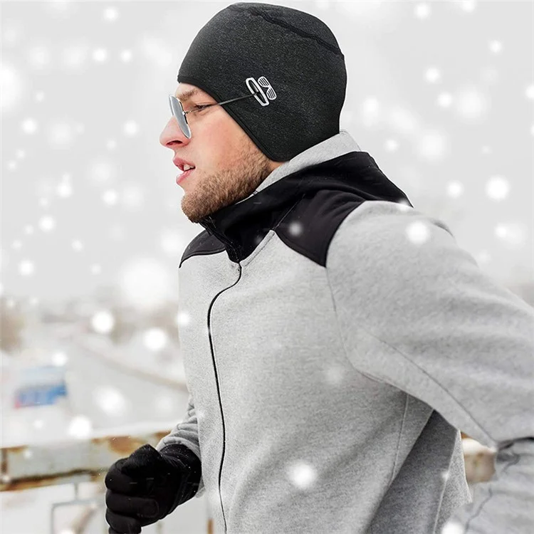 T5363 Outdoor Sports Winter Beanie Hat Cycling Skiing Cap with Glasses Hole - Orange