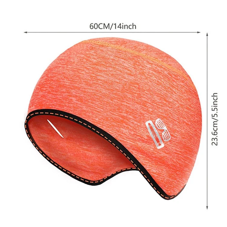 T5363 Outdoor Sports Winter Beanie Hat Cycling Skiing Cap with Glasses Hole - Orange