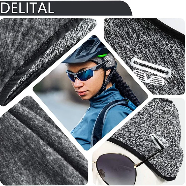T5363 Outdoor Sports Winter Beanie Hat Cycling Skiing Cap with Glasses Hole - Orange