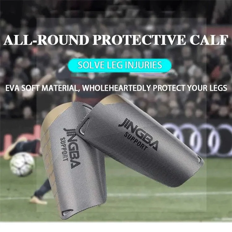 JINGBA SUPPORT 5005 1 Pair Adult Kids Football Shin Guards PE+EVA Outdoor Sports Shin Pads - Black / M
