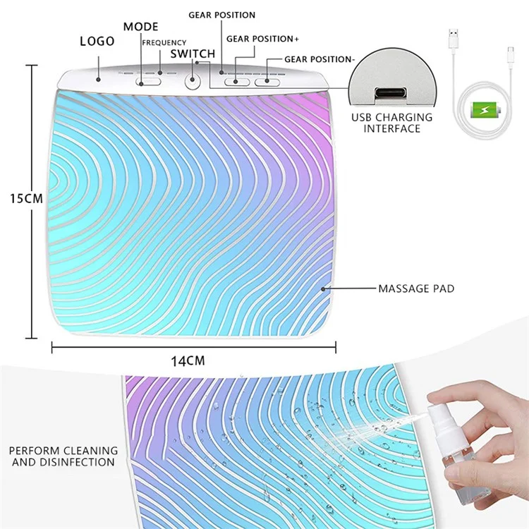 ELMC-0001 EMS Foot Massager Mat USB Colorful Foot Pulse Pain Relief Pad