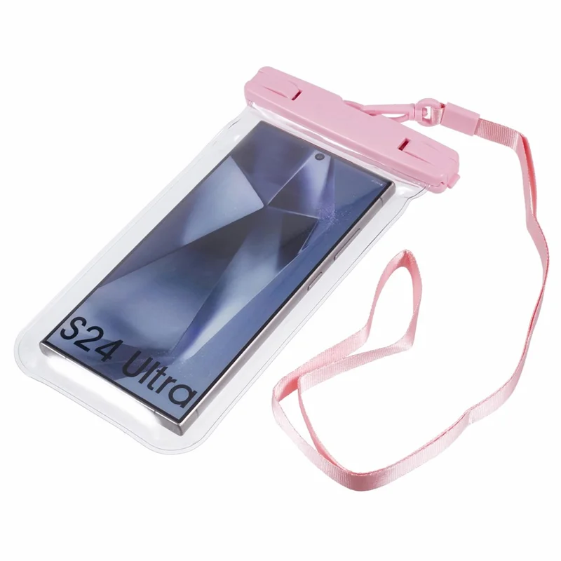 Waterproof Phone Pouch Case Holder for Under 6.5-inches Phone Underwater Clear Cellphone Dry Bag - Pink
