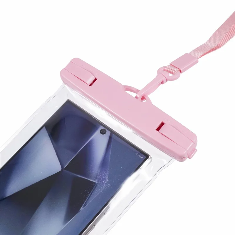 Waterproof Phone Pouch Case Holder for Under 6.5-inches Phone Underwater Clear Cellphone Dry Bag - Pink