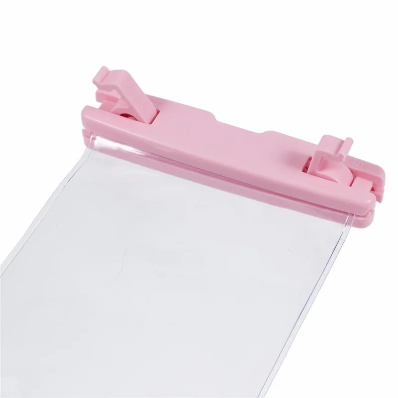 Waterproof Phone Pouch Case Holder for Under 6.5-inches Phone Underwater Clear Cellphone Dry Bag - Pink