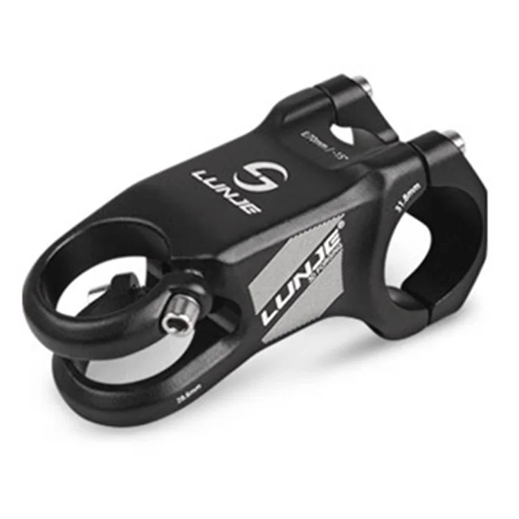 LUNJE XT-A012 Lega di Alluminio Bicicletta Anteriore Stem -15 Gradi Ultra-Leggera Manubrio Della Bicicletta Stem - Nero / 31.8x70mm
